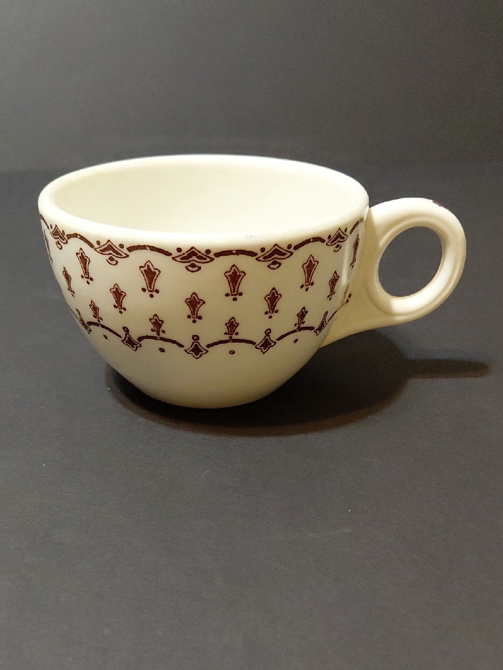 Vintage Lamberton Scammell China Ivory & Brown Design Tea Cup